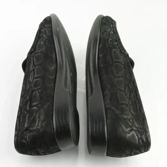 SAS Womens Simplify Loafers Size 8.5 M Black Leather Python Diabetic Flat Shoes - Picture 6 of 12